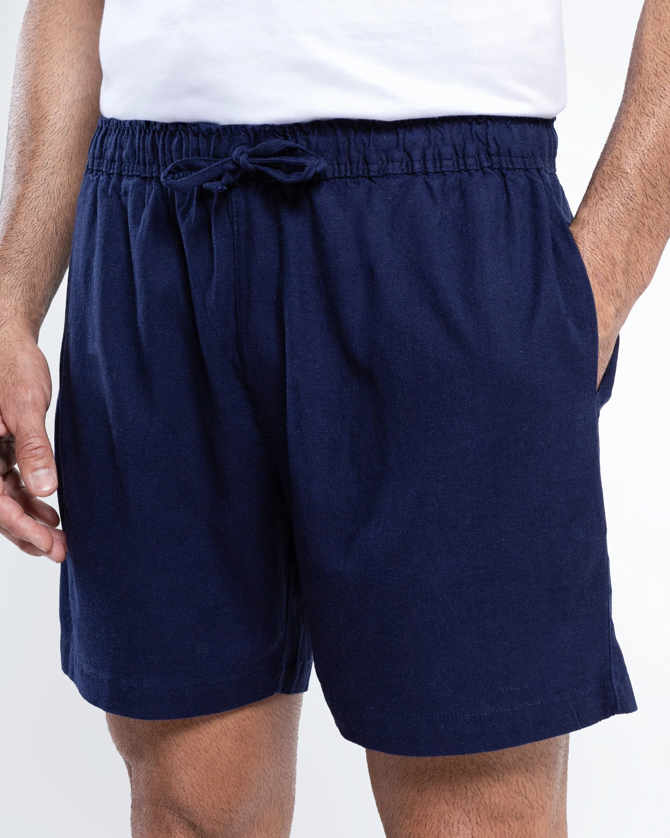 Shorts Linen Greece - Azul Marinho