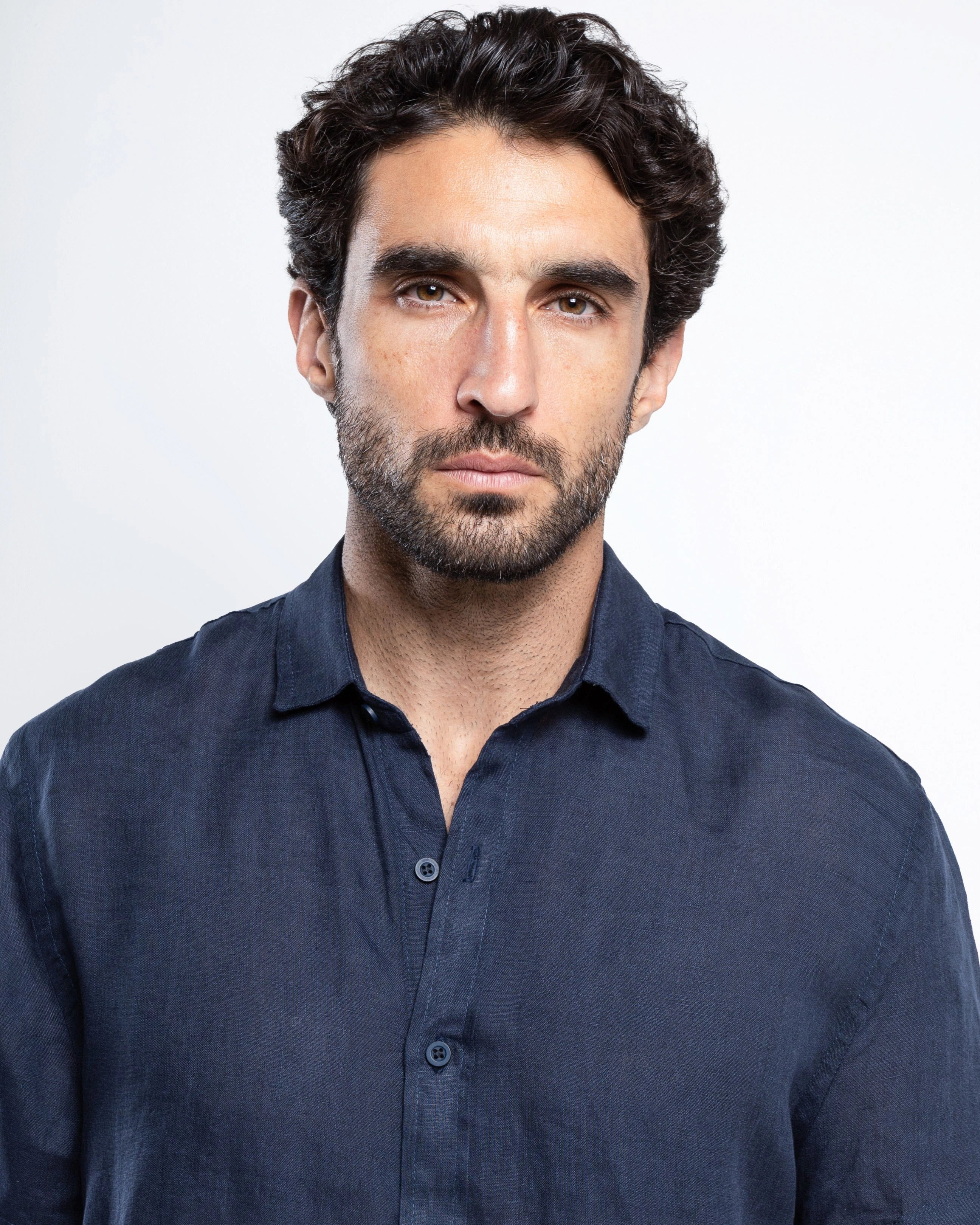 Camisa Linho Italiano Greece Manga Curta