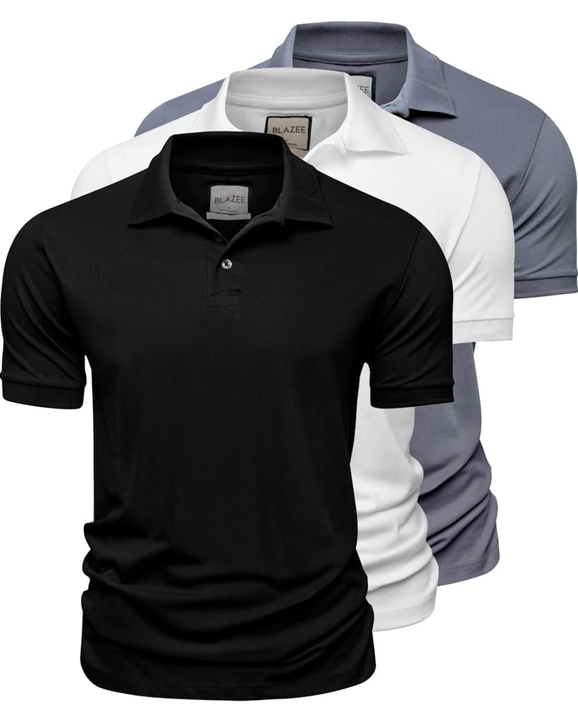 Kit 3 Polos Piquet Algodão Pima