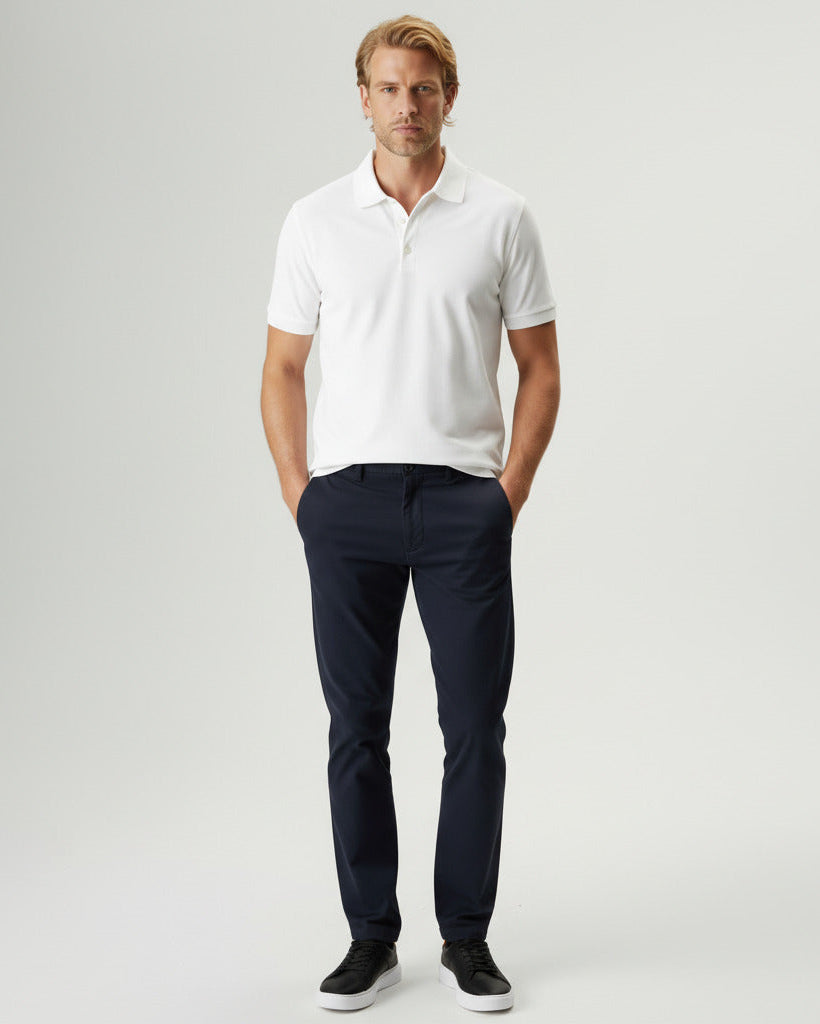 Polo Piquet Algodão Pima - Branco