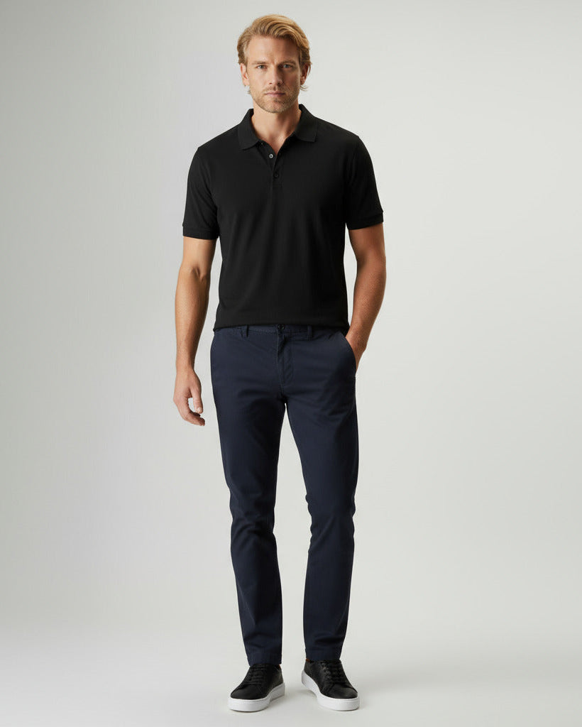 Polo Piquet Algodão Pima - Preto