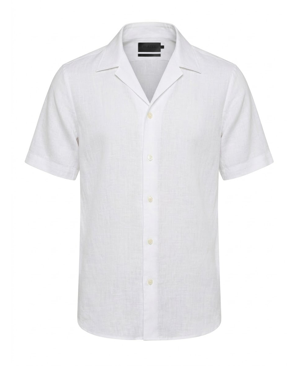 Camisa em Linho Belga Cuban Collar · Flandres