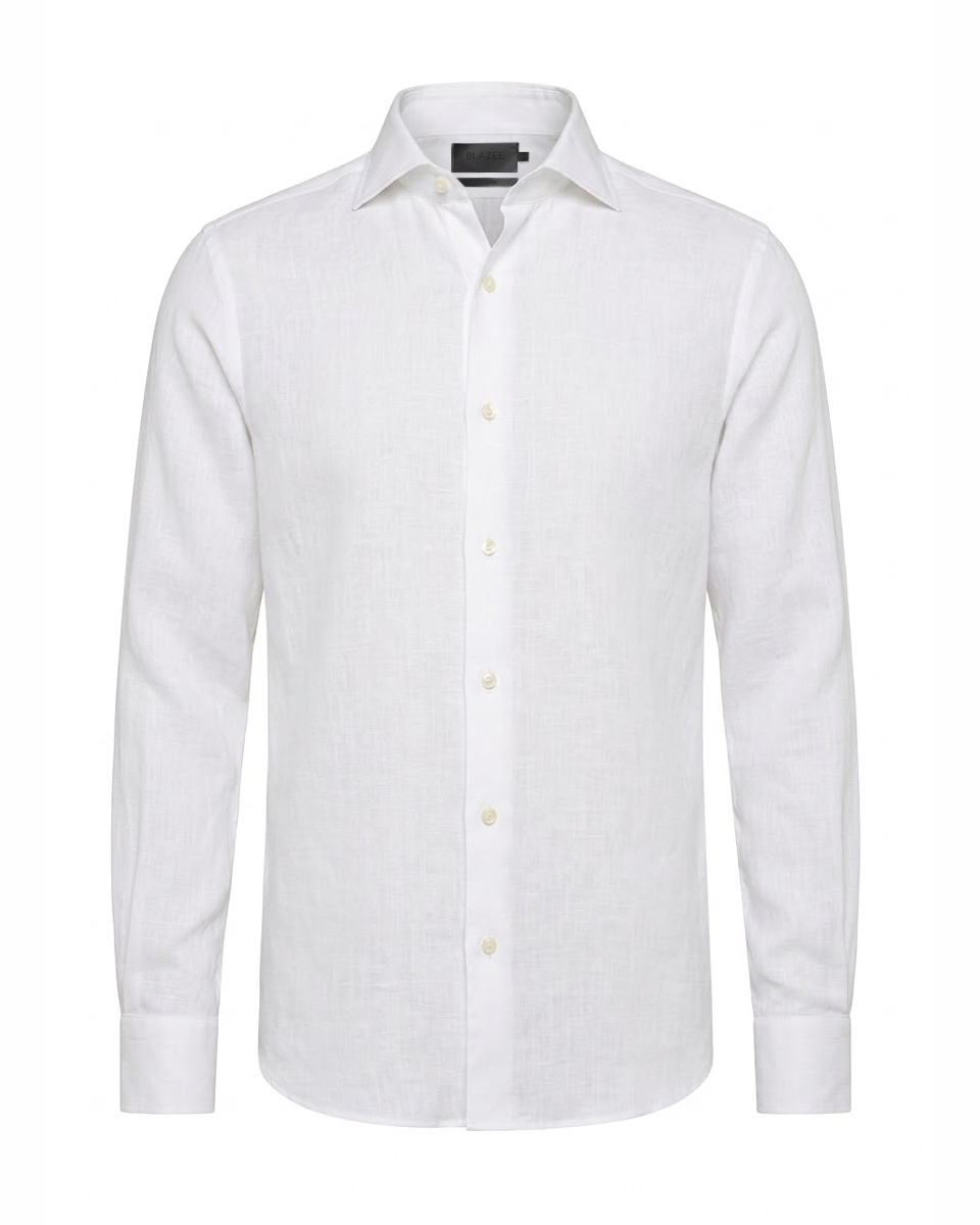 Camisa em Linho Belga Spread Collar · Flandres