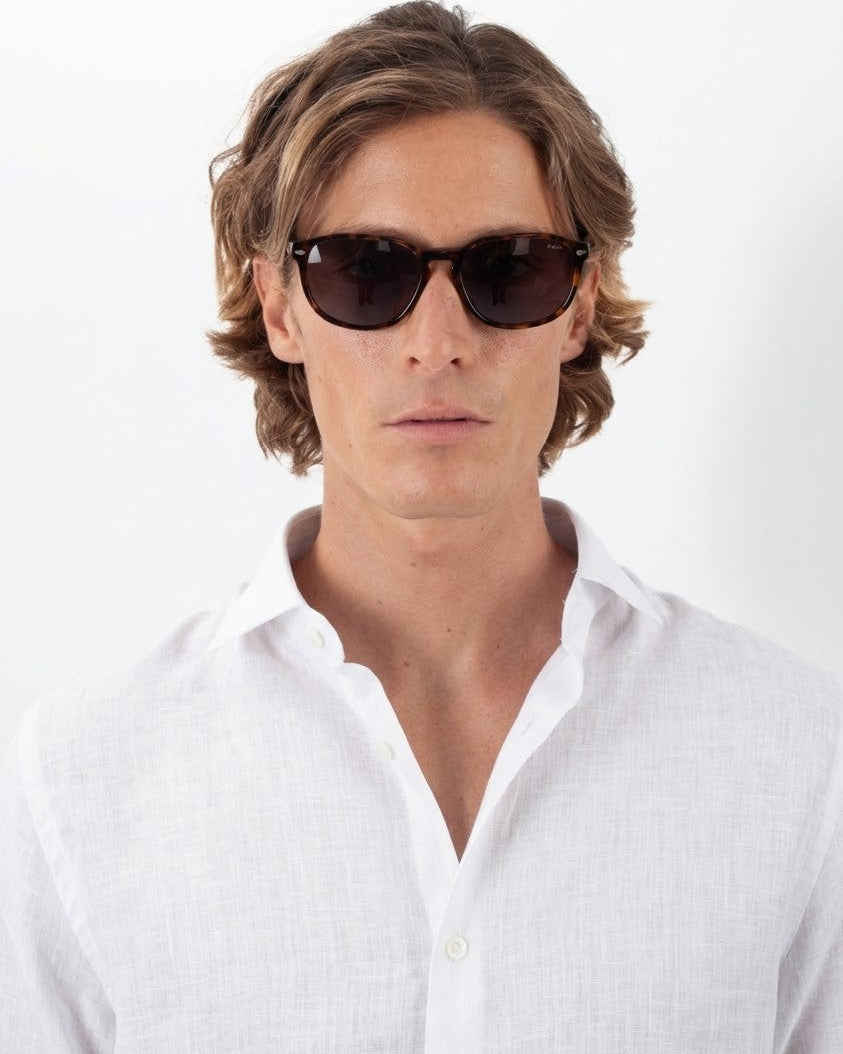 Camisa em Linho Belga Spread Collar · Flandres