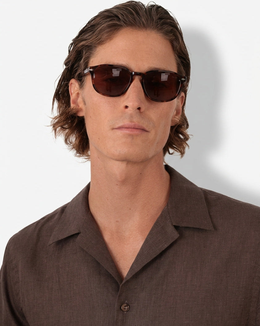 Camisa em Linho Belga Cuban Collar · Flandres