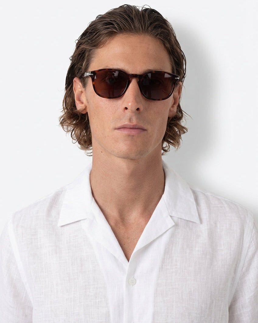 Camisa em Linho Belga Cuban Collar · Flandres - Branco