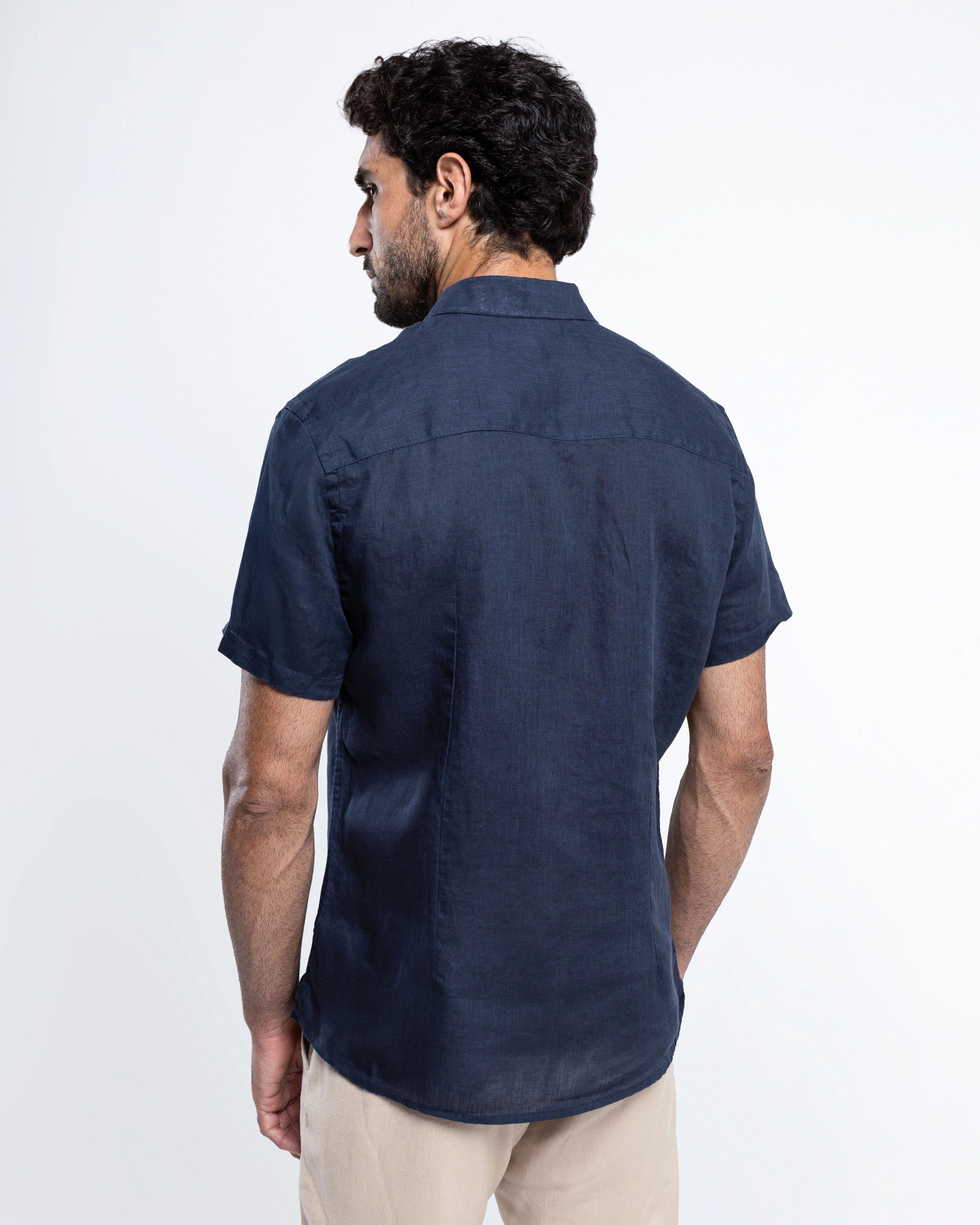 Camisa Linho Italiano Greece Manga Curta