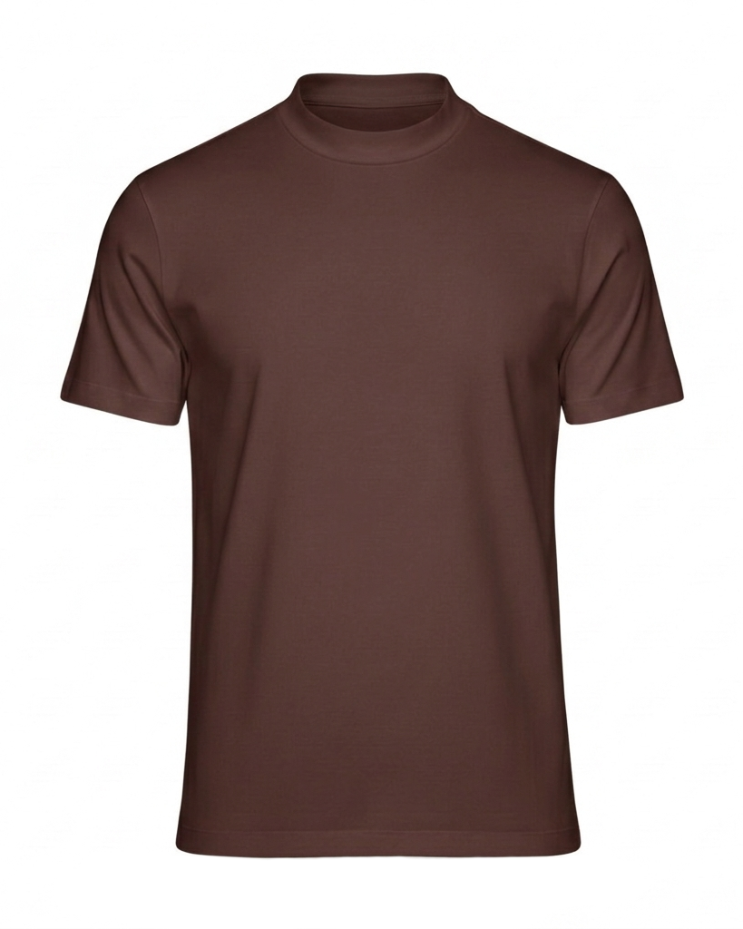 Camiseta Gola Alta – Grant - Marrom