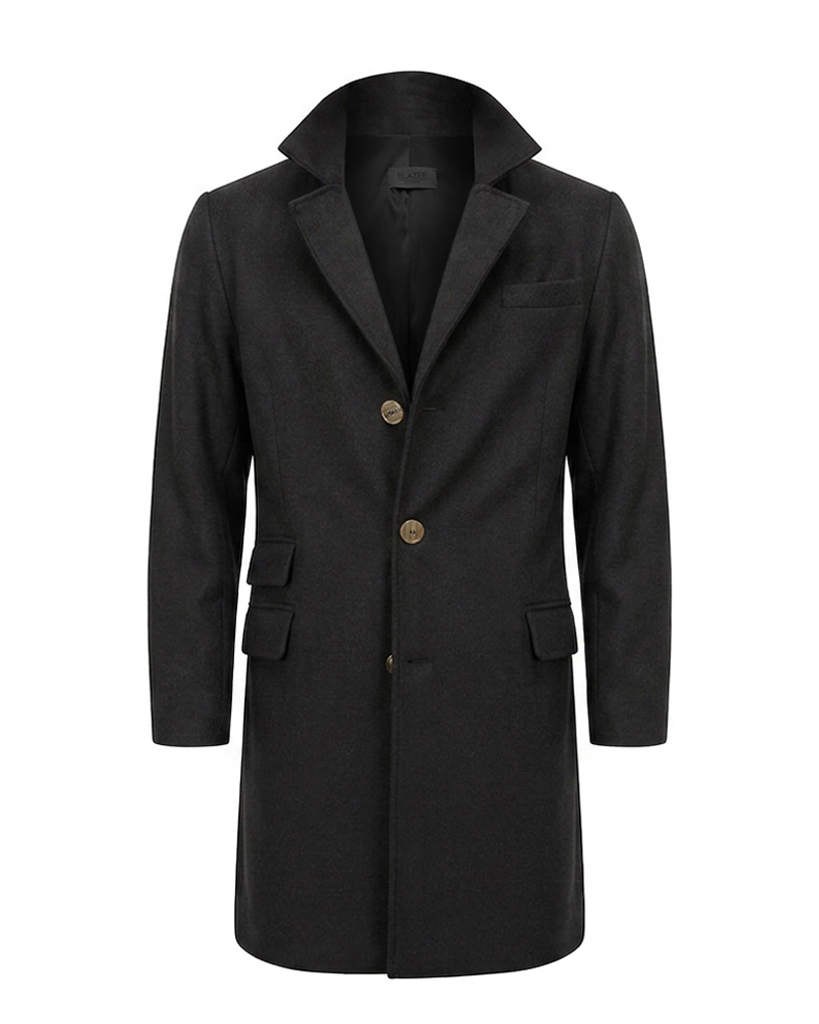 Casaco St. Moritz em 100% Lã Merino - Cinza Oxford