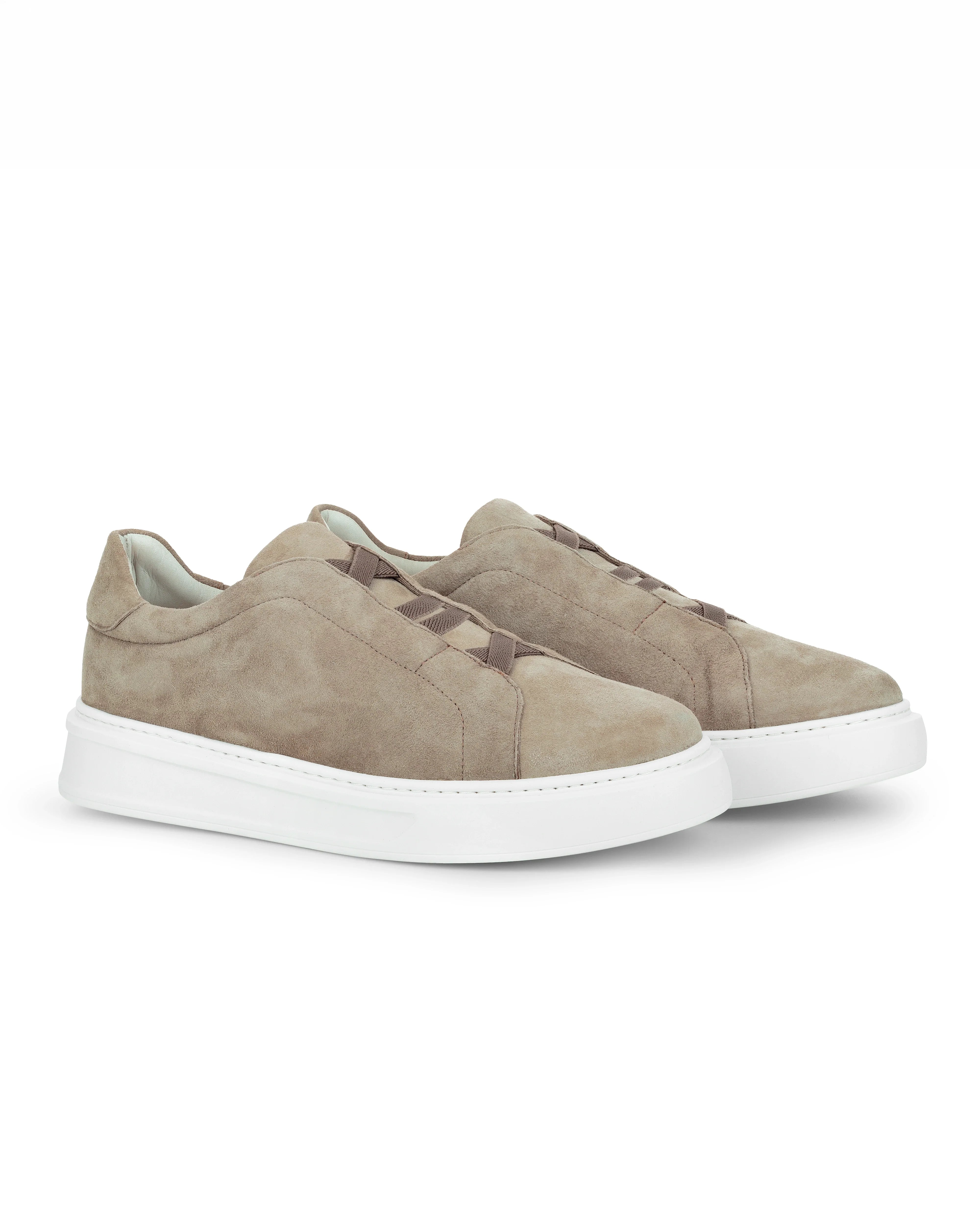 Tênis Suede Heritage em Pele de Cabra - Areia