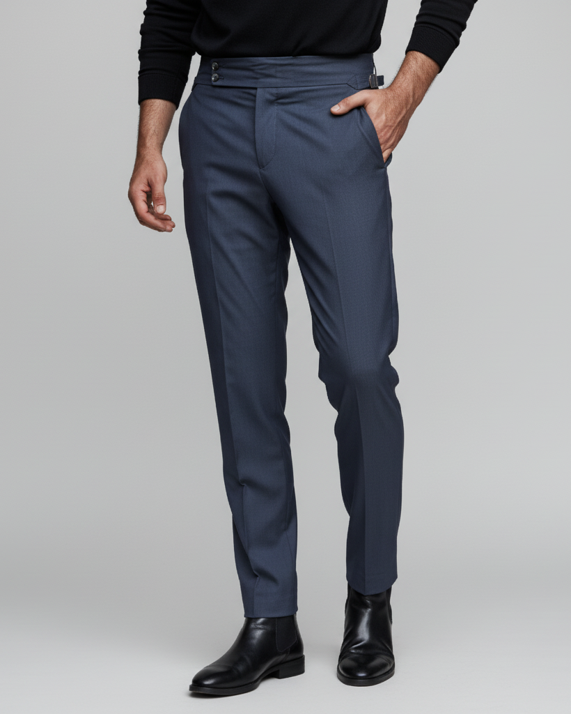 Calça Alfaiataria Cintura Alta – Grant - Azul Marinho